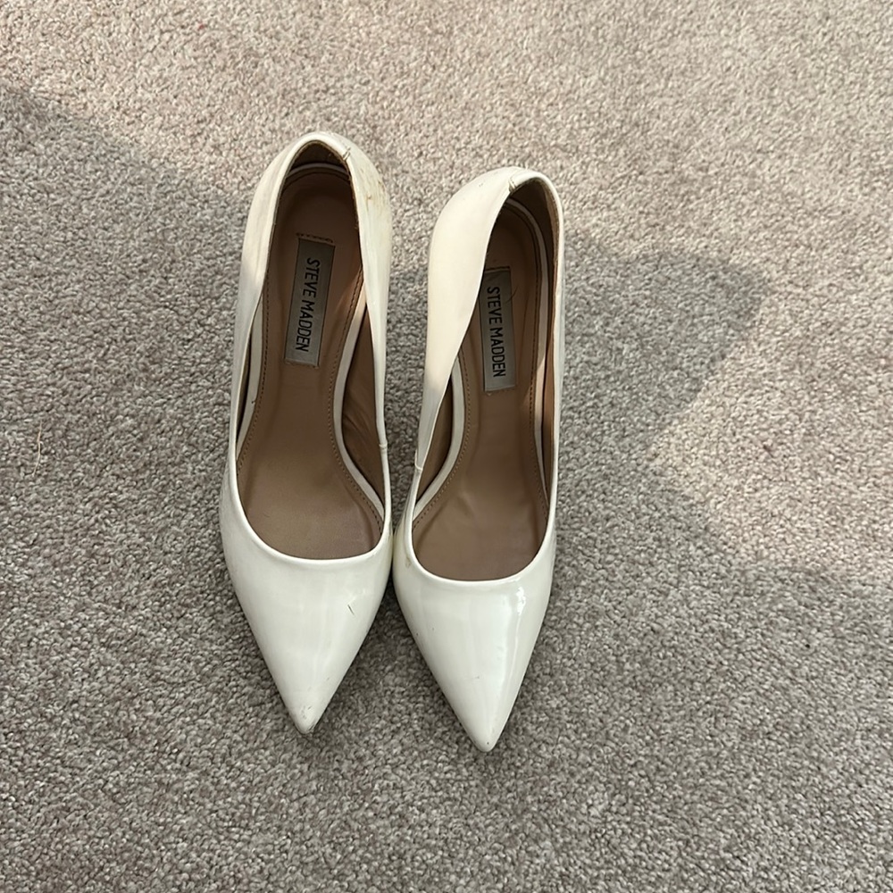 White Steve Madden heels
